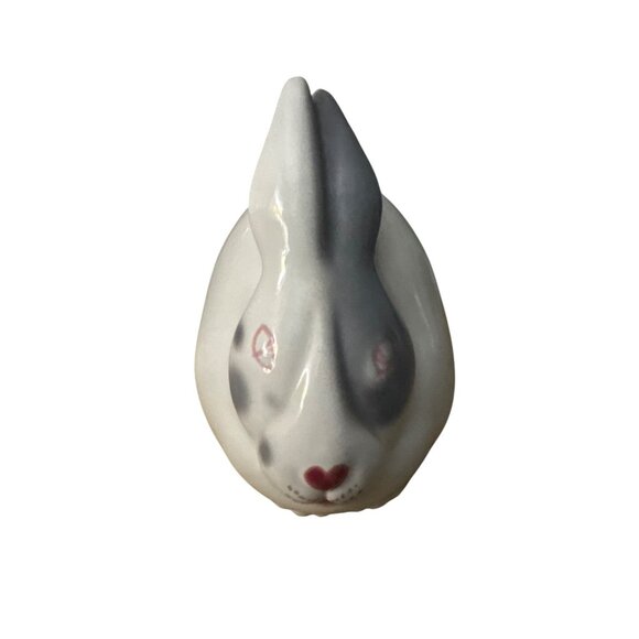 Vintage Department 56 Porcelain Bunny Rabbit White Gray - Picture 5 of 6